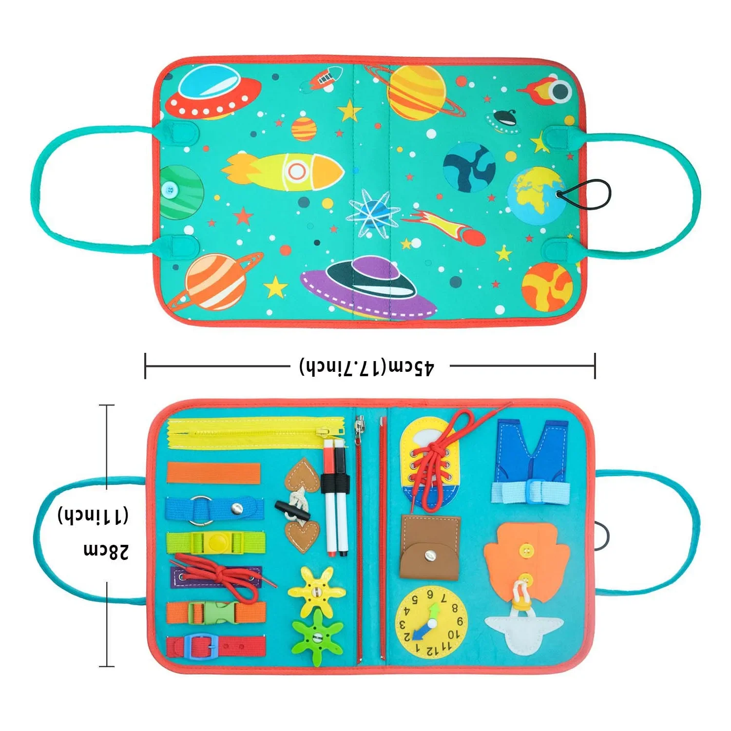 Tablero ocupado, juguete Montessori para niños, herramientas educativas de aprendizaje sensorial preescolar, maleta con cordones, actividades de viaje para niños, habilidades