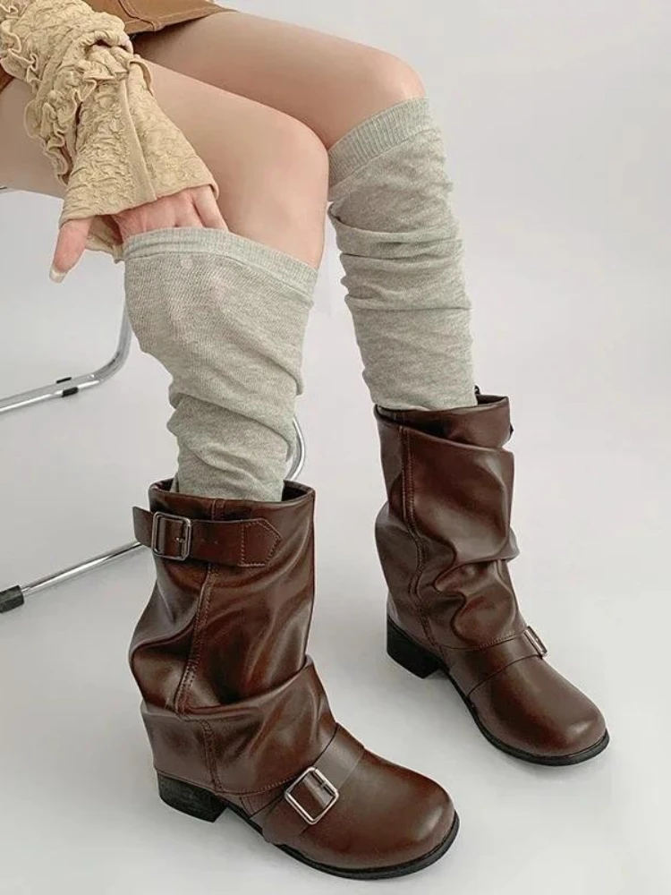 50cm Women Foot Sock Autumn Hose Gray Stepping Leg Warmers Ballet Sle White Pile-up Socks Calf Sock Casual Long Loose Leg Covers