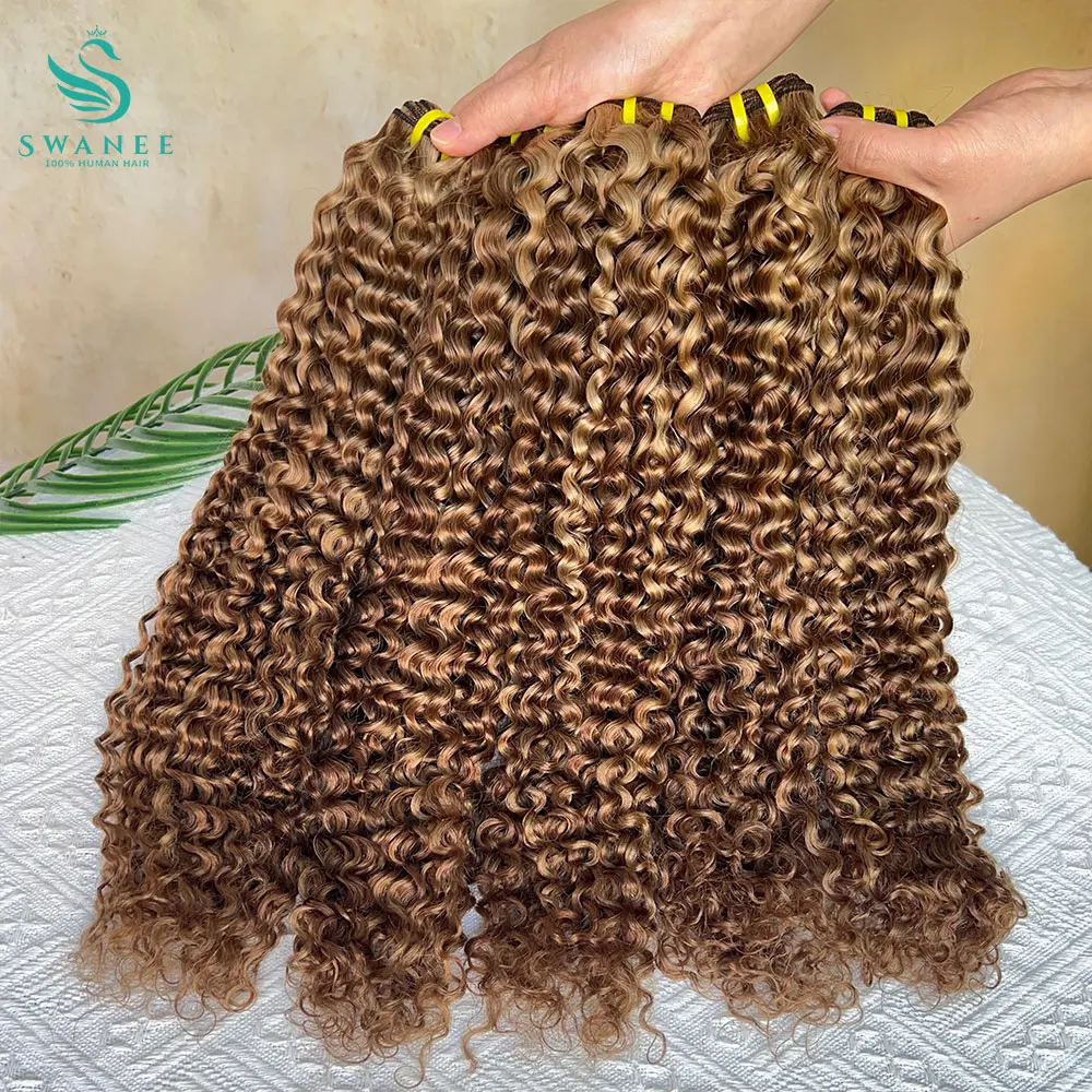 P4/27 Highlight Deep Curly 100% Human Hair Bundles Curly 1/3/4 Pcs 100g/Bundle Virgin Extensions 16-30 Inch