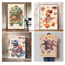 Anime Pokemon Poster Bulbasaur Poster Anatomy, Musculoskeletal System Picture Canvas Painting Wall Art Decoration Painting Gift