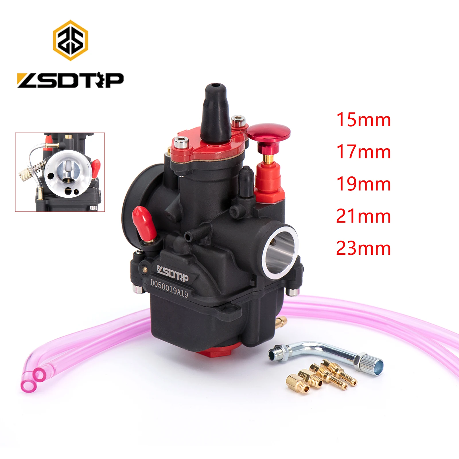 ZSDTRP nuevo carburador PWK 15/17/19/21/23mm pequeño desplazamiento 50cc-125cc Scooter ciclomotor para MBK PEUGEOT YAMAH DT50E BETA RK6 50