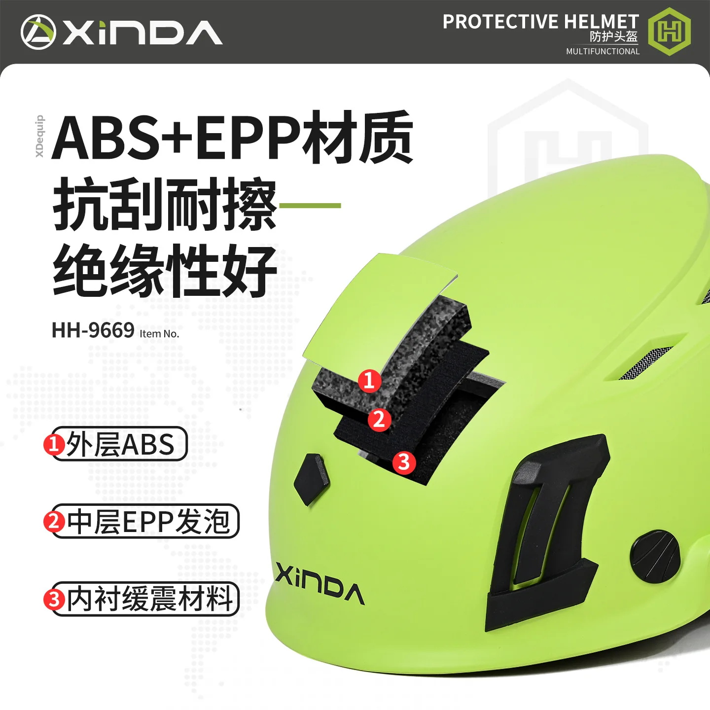 Lightweight Detachable Safety Helmet With Goggles, Outdoor Climbing And Cave Exploration Rescue Climbing Safety Helmet,P931
