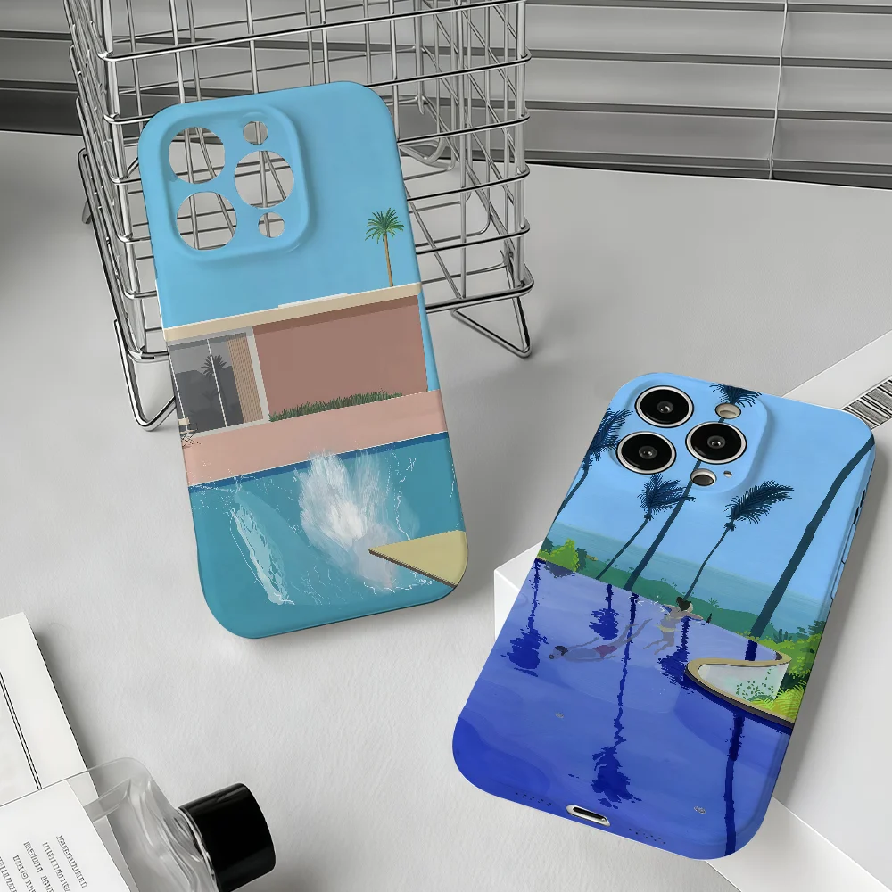 

Art D-David Hockney Phone Case For IPhone 17 16 15 14 13 12 11 Plus Pro Max Mini Precise Hole Matching Film Covers