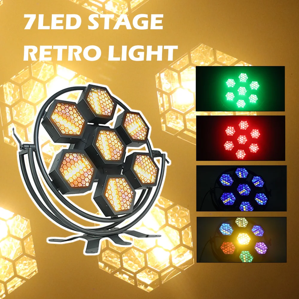 7X50W Stage Retro Light DMX512 LED COB Blinder Lights RGBW DJ Matrix Disco Audience Stage Effect For Wedding Party Club Events