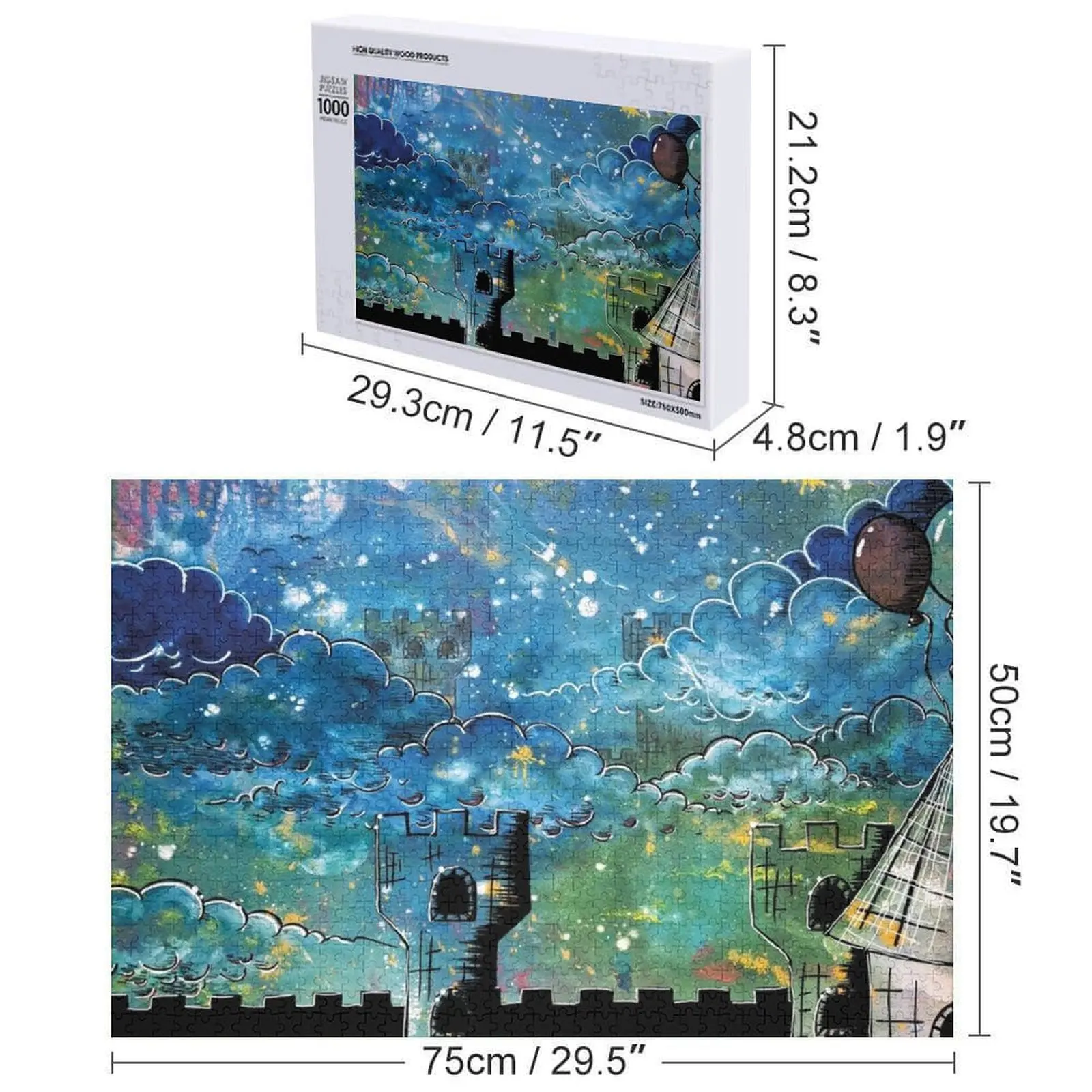 Rompecabezas de Castillo de medianoche, juguetes de motores de escala de nombre de madera personalizados para niños, rompecabezas