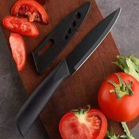 1/3 piece fruit knife set, black fruit knife, best-selling, portable stainless steel small knife with knife cover barbecue knife