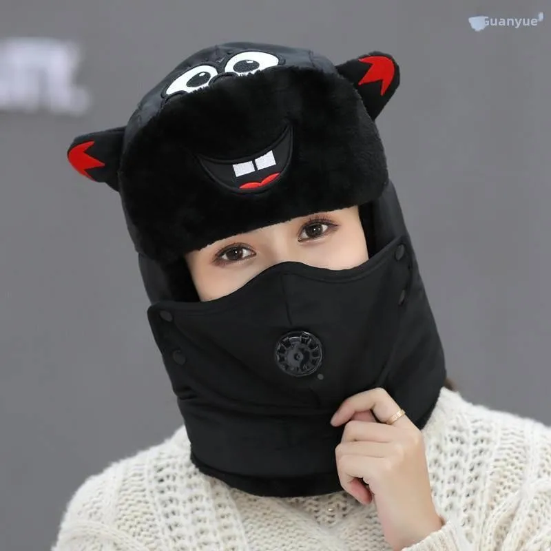 

Стильная зимняя шапка в стиле Лэй Фэна для мужчин и женщин, модная корейская ветрозащитная и морозостойкая хлопковая шапка для езды на велосипеде