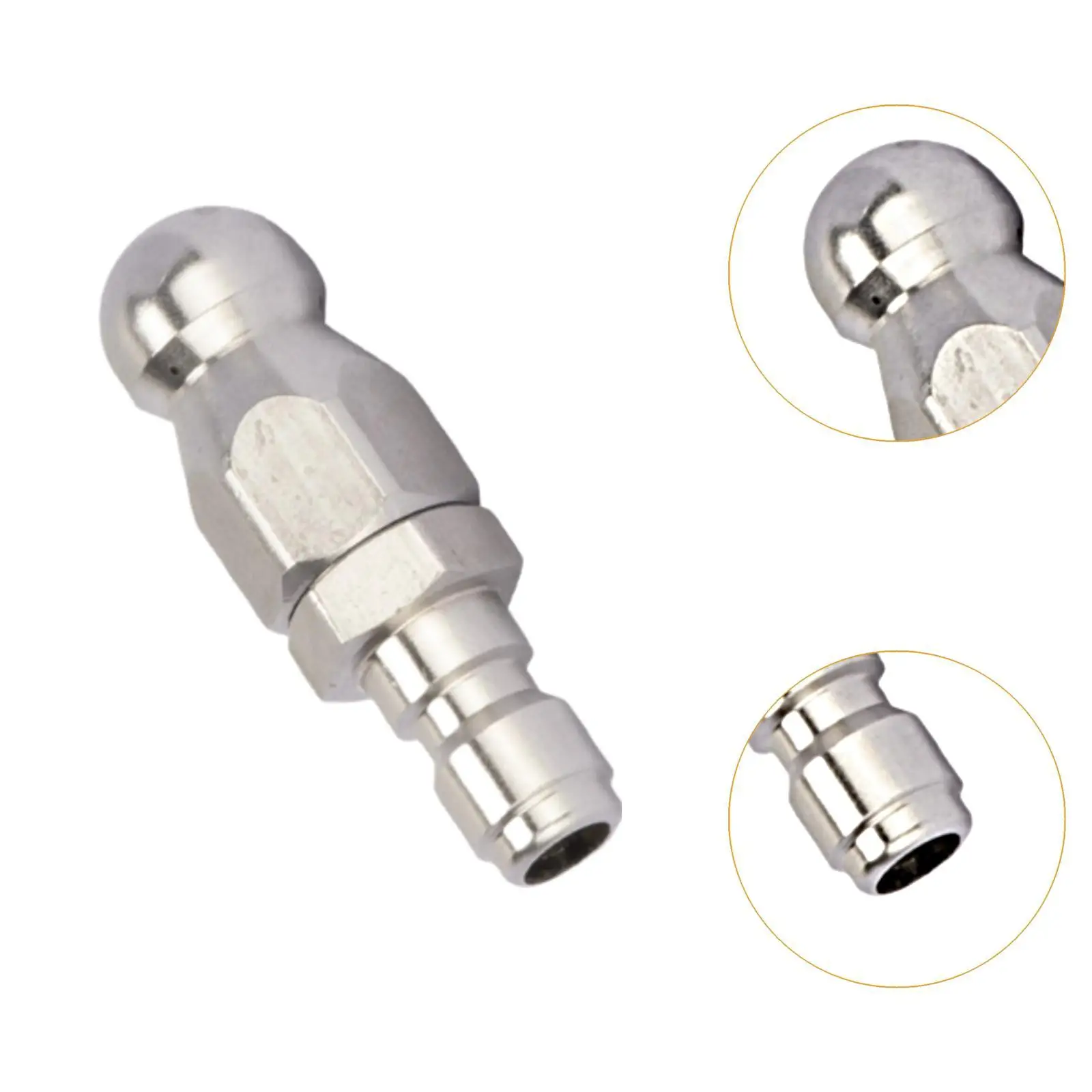 Stainless Steel Sewer Jetting Nozzle Fast Attach High Pressure Hose Nozzle for Industrial Pipe and Drain Cleaning