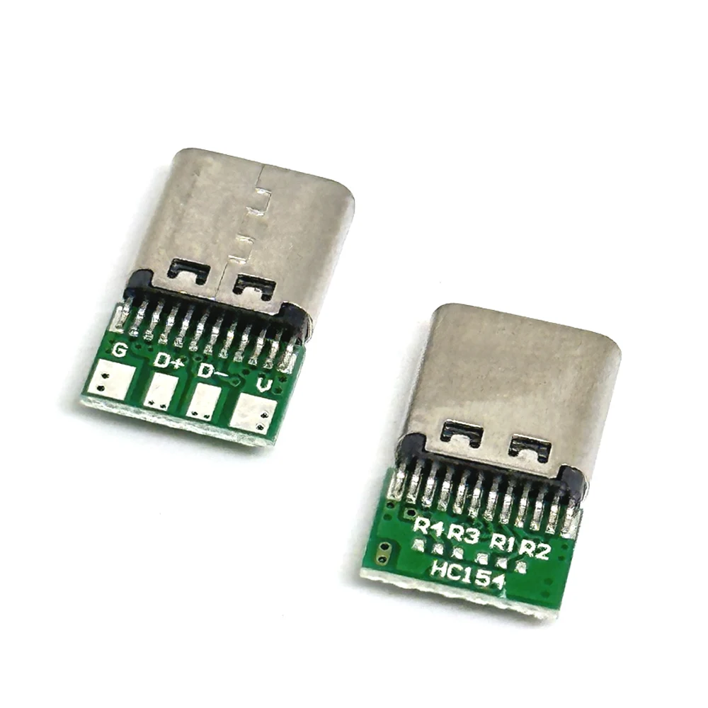 1-10PCS 3A Type C female seat 3.1 TYPE-C 24PIN With Charging data single-row DIY Large Current Plug-in Board Type-c Connector