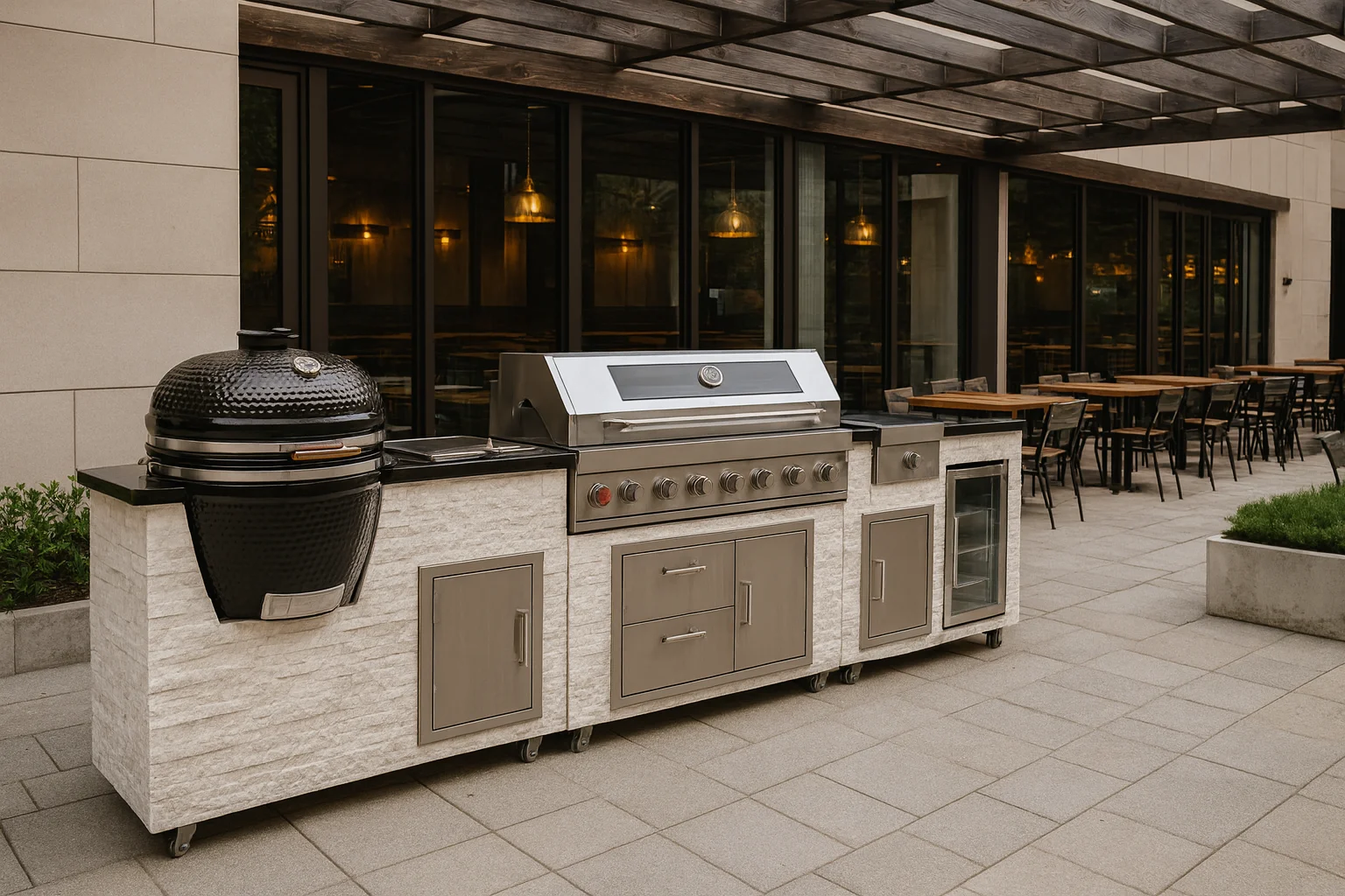 Factory Direct Sales Multi-Size Camping Barbecue Modular Outdoor Kitchen Stainless Steel Kitchen Cabinet Set With Drawer Roller