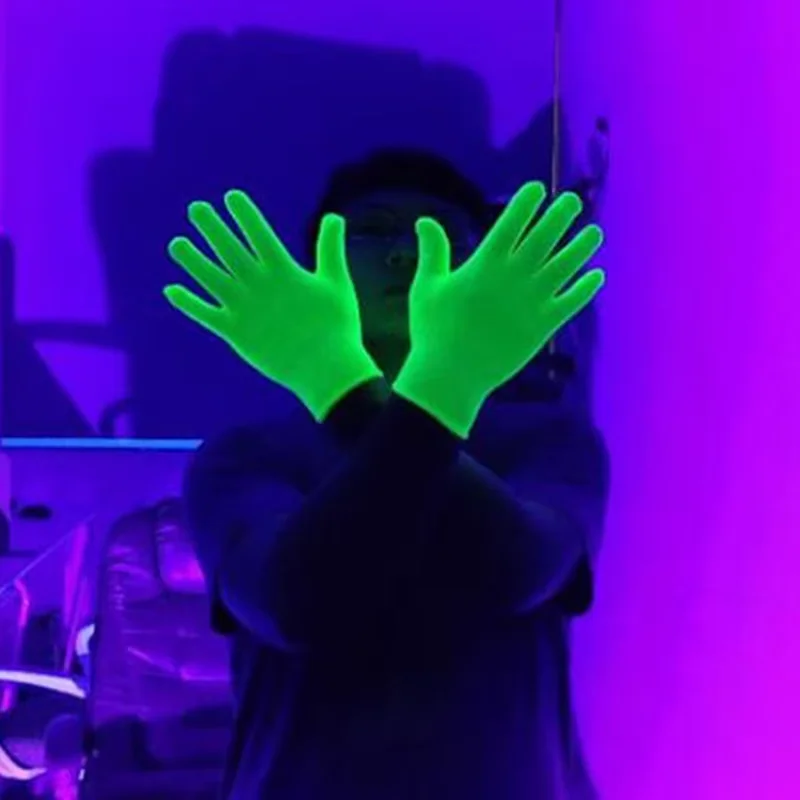 UV-Licht Leuchtende Party-Accessoires Fluoreszierende Magische Handschuhe Neon-Party Neujahr Hände Finger Nachtlicht Dekoration – Detail 1