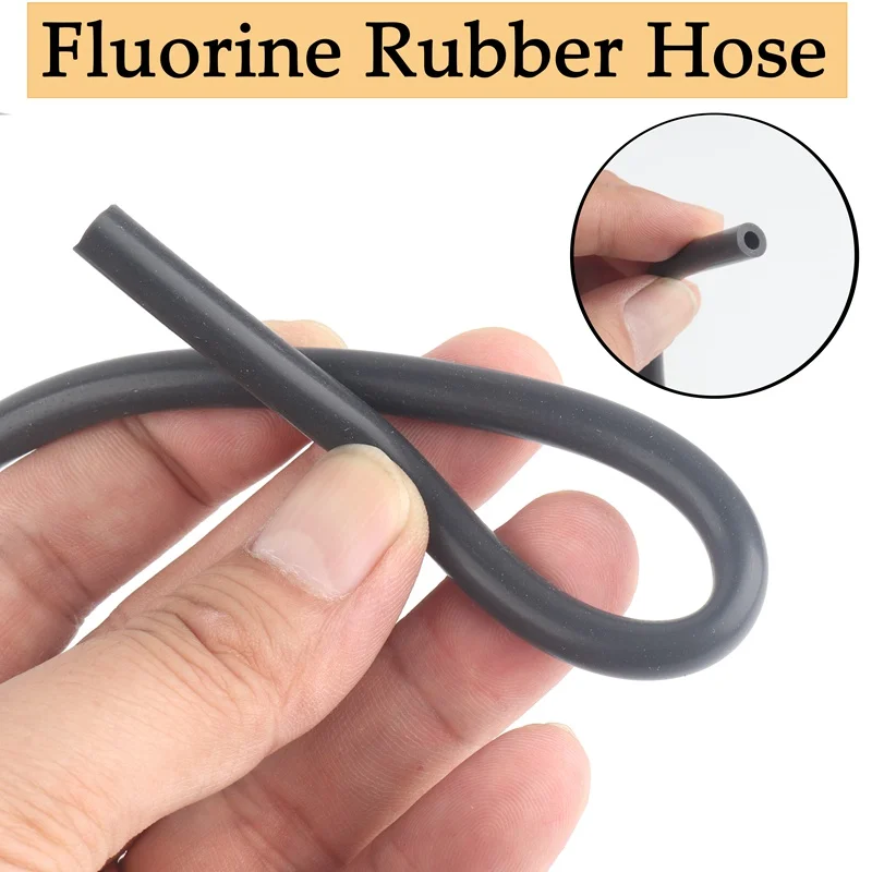 

100cm I.D 2~12mm Fluororubber Hose Fluorine Rubber Gasoline Resistant Engine Tank Hose Flexible Air Pump Soft Rubber Hose