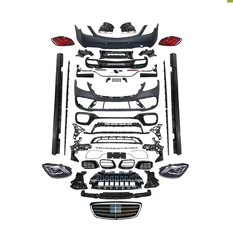 S63 B700 Style Full Body Kit for S-Class W222 S320 S400 S450 Grille Bumper Diffuser Lip Facelift Exterior Accessories