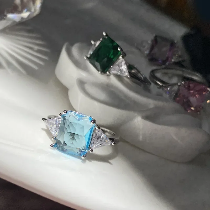 MDL مويسانيتي نمط مزاجه والبساطة انفجار تألق تقليد مويسان الدائري مطلي 18K قوس قزح لون الحلوى الدائري