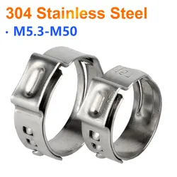 PEX Cinch Clamp Rings Single Ear Stepless 5.8-23.5mm Stainless Steel Tubing Pipe Clamps for PEX Tubing Pipe Fitting Connections