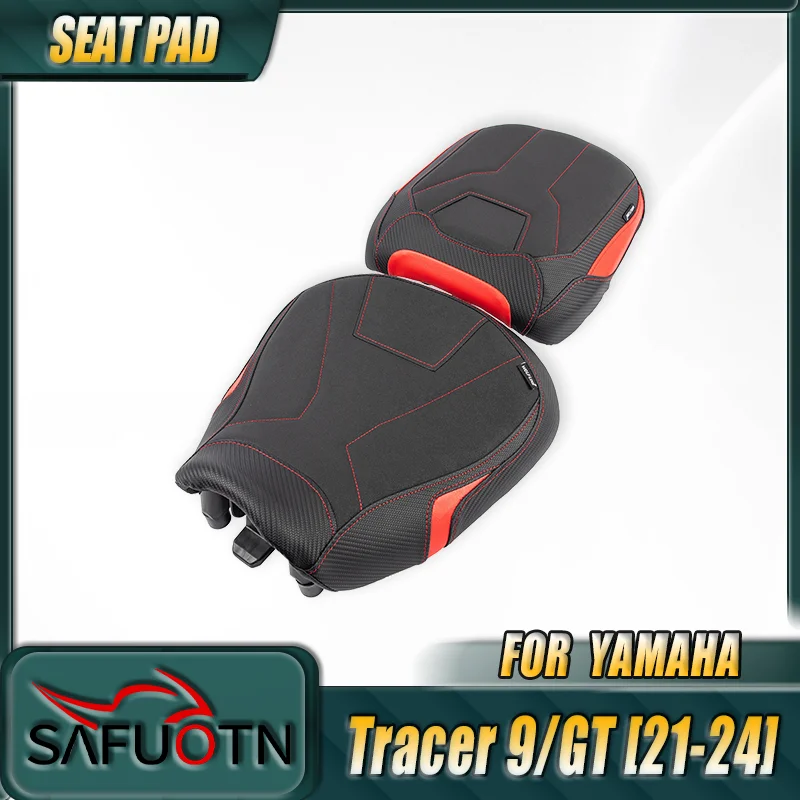 WOLFLINE Front Rear Double Seat for Yamaha Tracer 9 GT 2021-2024 Rear Passenger Thicken Leather Seat Cushion for Daily Commute
