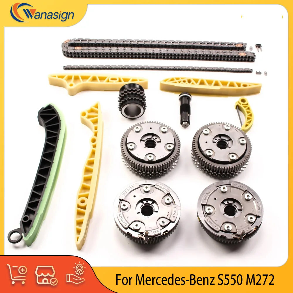 Engine Parts Timing Chain Kit Camshaft VVT Gear Fit 2.5 3.0 3.5 4.7 5.5 L T V6 V8 Gas  M272 M273 For Mercedes Benz ML350 CLK350