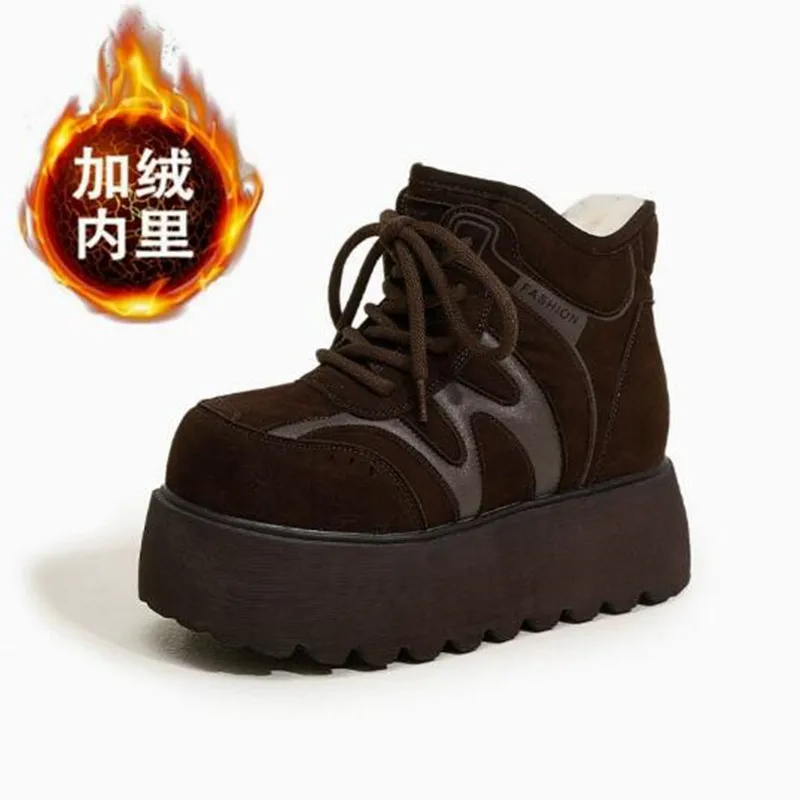 

Thick-soled Snow Boots Women New Winter Versatile Plus Velvet Thickened Cotton Boots Lightweight Non-slip Inner Heightening Boot