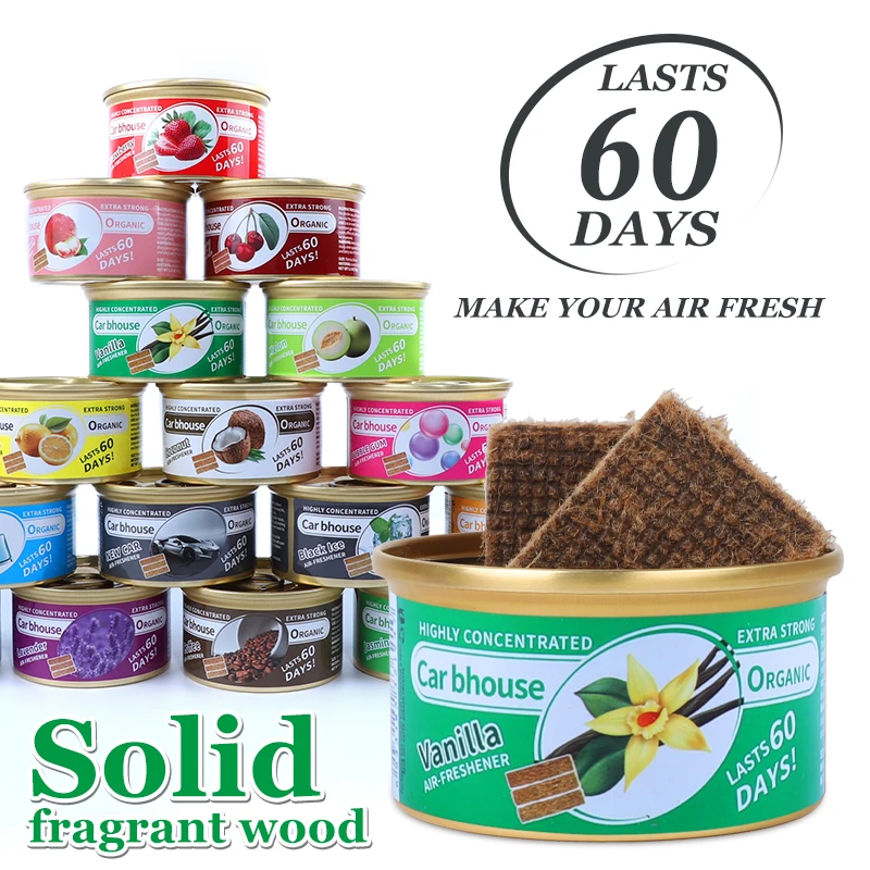 Car Flavoring Car Air Fresheners Perfume Canned Wood Blocks Coffee Flavor Long-Lasting Auto Aromatherapy Car Deodorant Supplies