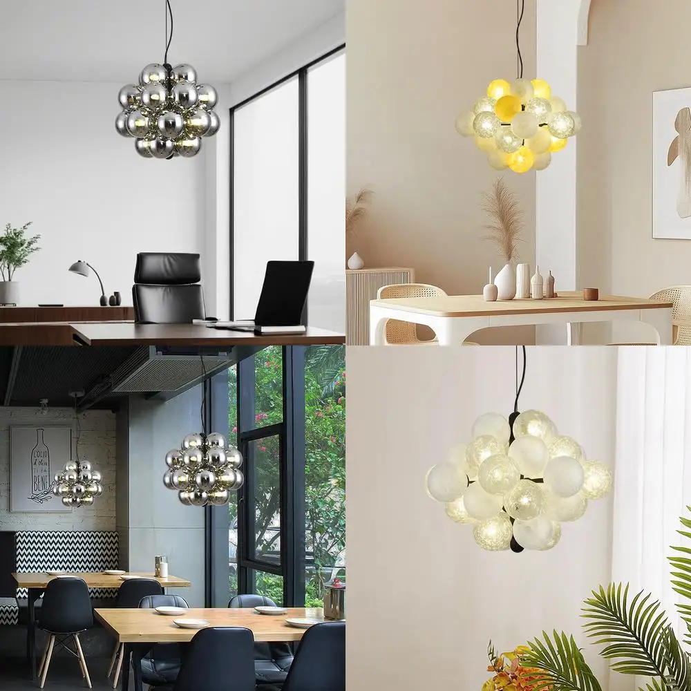 2025New Bubble Ball Design Chandelier Modern Restaurant Pendant Light Creative Art Bar Counter Table Lamp Home Decor G9 Bulb