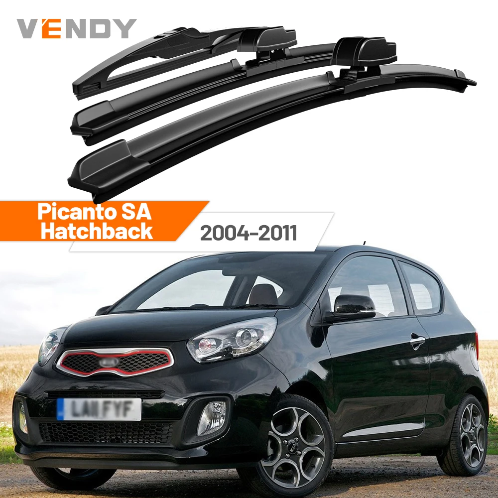 

For KIA Picanto SA Hatchback 2004-2011 2005 2006 2007 2008 2009 Front & Rear Windshield Wiper Blades Windscreen Wipers Set