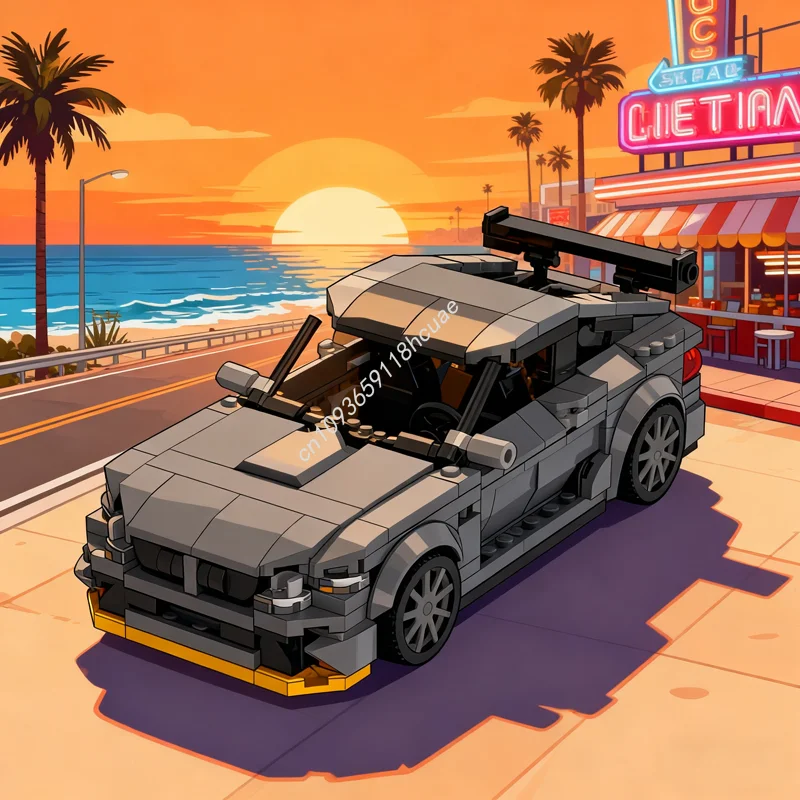 436 قطعة MOC BMWedd GTS رمادي مدينة أبطال نموذج اللبنات لعبة العمارة تجميع DIY بها بنفسك هدايا عيد الميلاد فكرة الطوب الاطفال #1