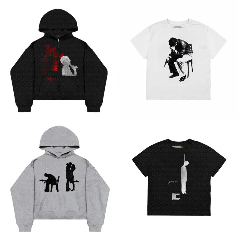 

Retro Print Punk Hoodie Y2K Streetwear European Long Sleeve Dark Pullover Sweatshirt Hooded Jacket Fun Casual Ins Arrival New