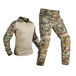 HAN WILD Men G3 Tactical CP Camouflage Cargo ginocchiere pantaloni abbigliamento da lavoro uniforme da combattimento camicie softair