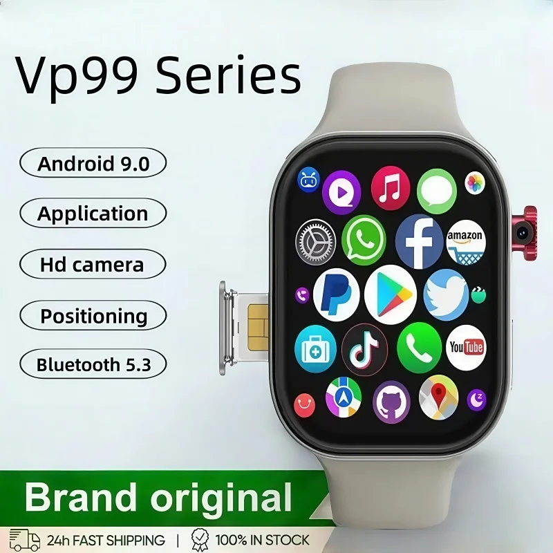 

VP29 5G Смарт-часы с ОС Android 10.0 2,29 дюйма Amoled Вращающаяся камера GPS WIFI NFC Магазин Google Play