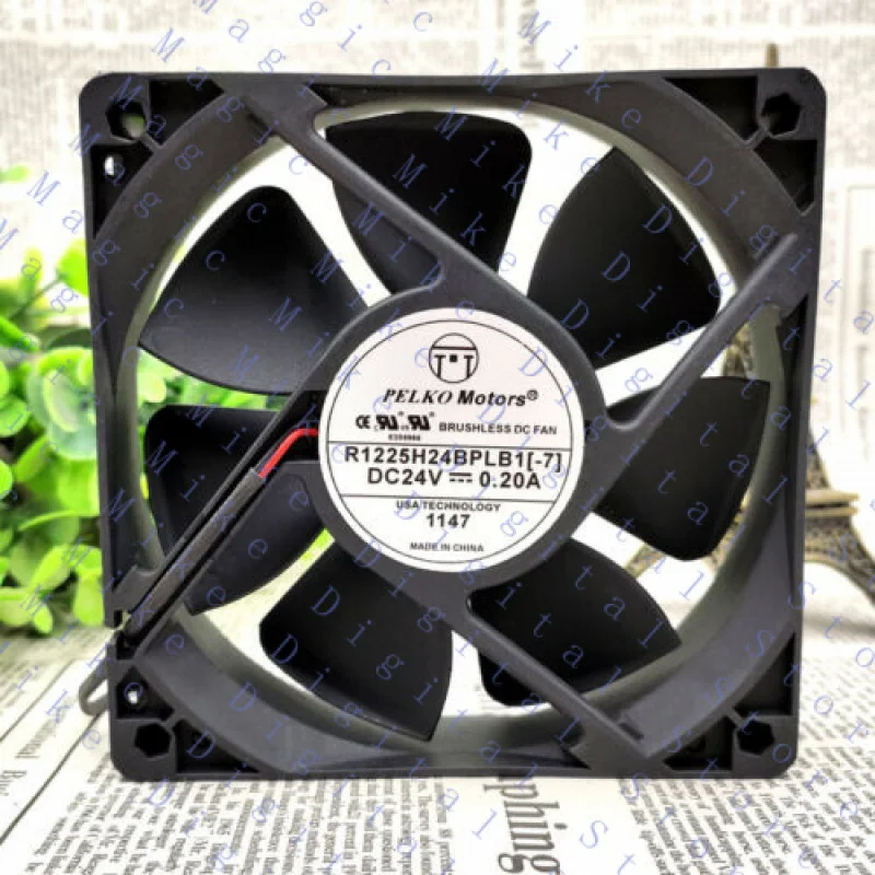 UU  FOR PELKO MOTORS R1225H24BPLB1-7 12025 12cm 24V 0.20A silent cooling fan