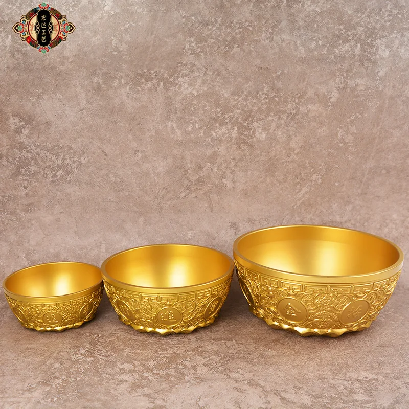 All-brass coin-shaped indoor entrance decoration, treasure bowl, copper ornament