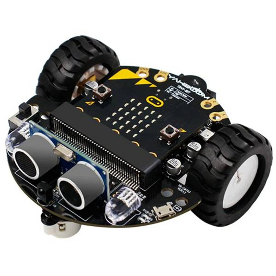 Robot Programmable Robotic Kit Based on BBC Microbit V2 and V1 for STEM Coding Education with Chargeable Battery(A)