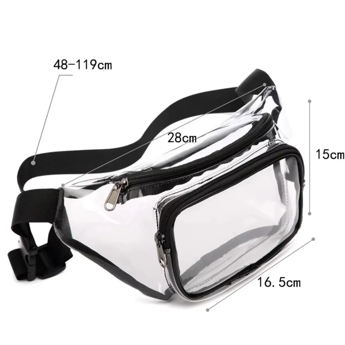Bolso Bandolera Transparente de PVC, Aprobado para Estadios, Riñonera para Mujeres y Hombres, Estilo Casual para Festivales y Deportes