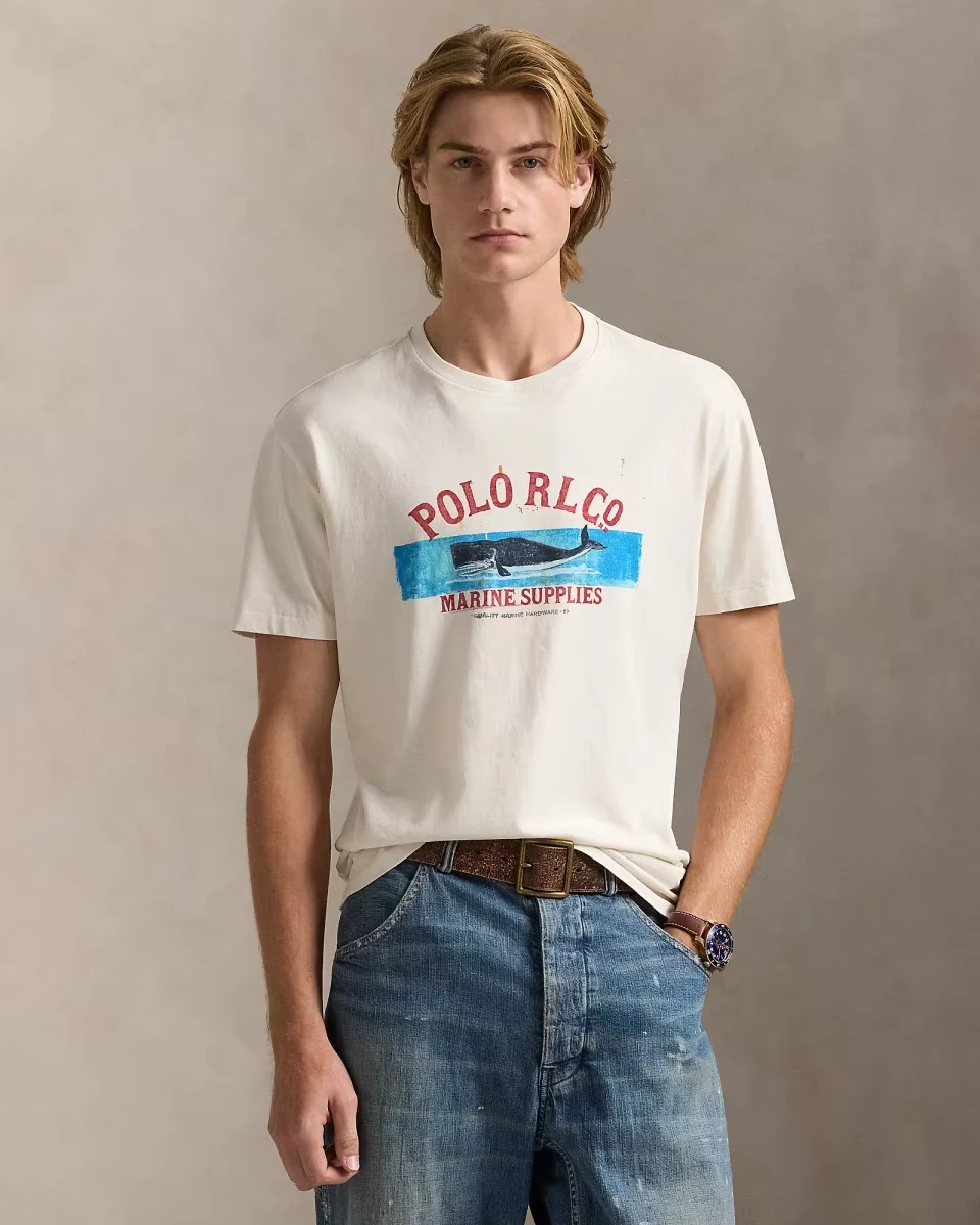 

Модная классическая версия 2025 года, хлопковая футболка однотонного плетения с вязаным узором, трендовая футболка из чистого хлопка с принтом для мужчин и женщин в одном стиле