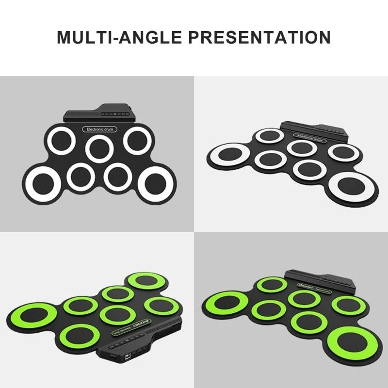 Folding Silicone Hand Roll USB Electronic Drum Portable Practice Drums Pad With Drumsticks Sustain Pedal