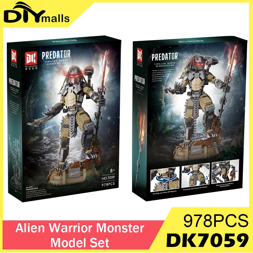 

1set DK7059 978PCS MOC Bricks Alien Warrior Monster Model Set Building Blocks Creative Assembled Ornament Joint Mobility DIY Toy