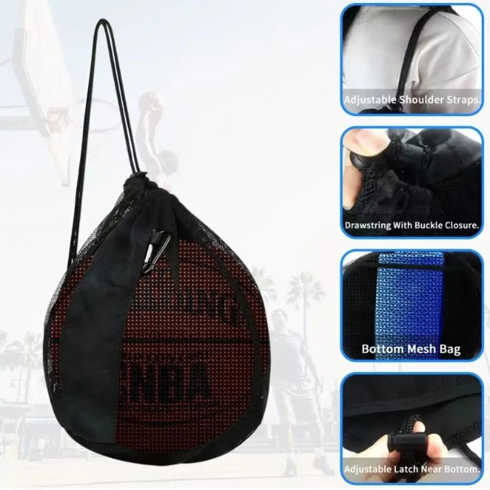 

Single Ball Bag Basketball Mesh Bag Storage Bags Crossbody Basketball Backpack Gym Sacks Carrying Case Drawstring Mesh Backpack