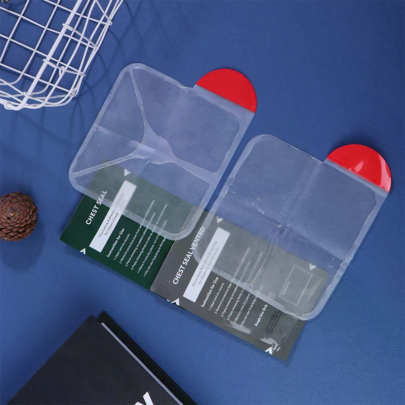 مجموعة الإسعافات الأولية لختم الصدر الطبي بفتحات تهوية مربعة - أداة طبية خارجية لضمادة الإنقاذ في حالات الطوارئ