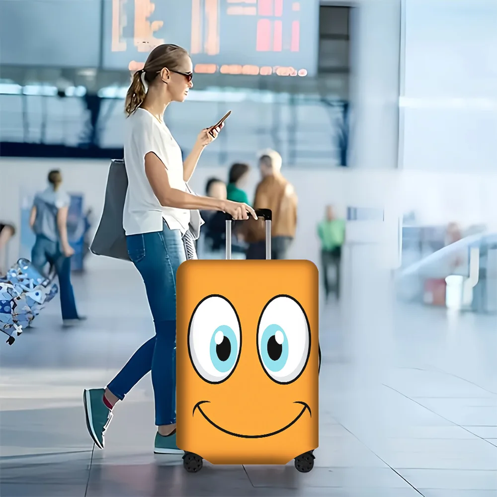 

1 PC Cartoon Smiley luggage cover for luggage sizes 18-32 inches; dust and elastic travel accessories to effectively protect