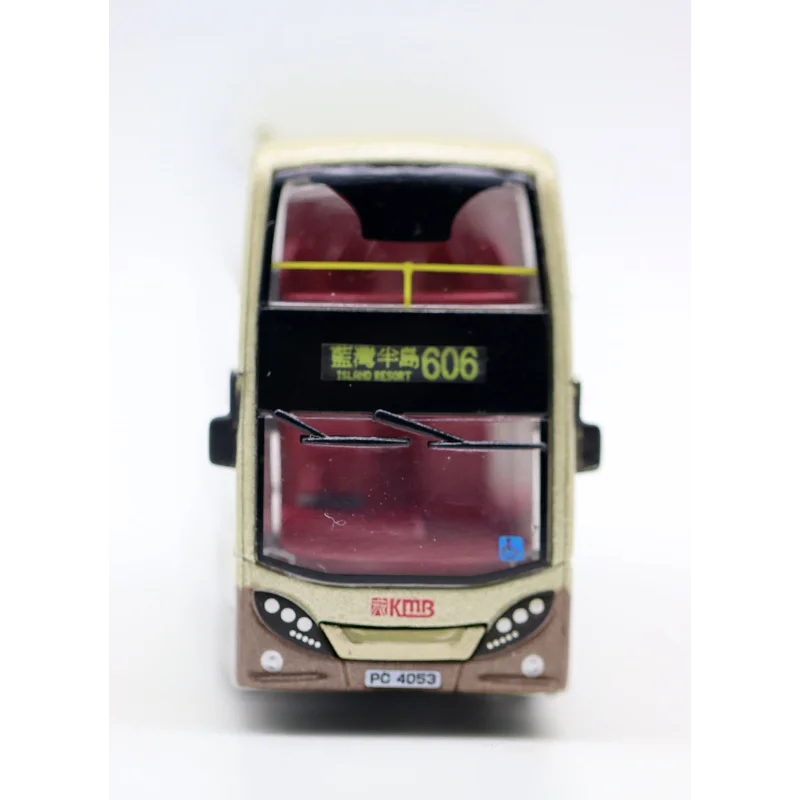 Diecast escala 1:64 Tiny 18 Kowloon Hong Kong KMB ADL de dos pisos Blue Bay Península aleación autobús modelo coleccionable juguete para regalo