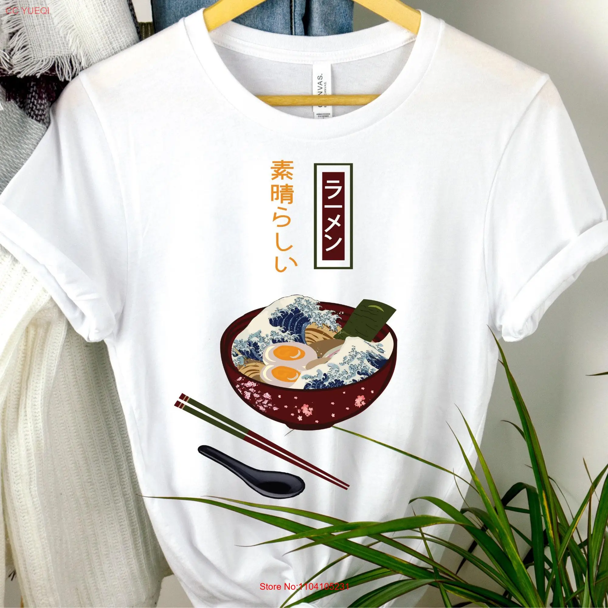 Greatest Ramen Waves Anime T Shirt lover bowl gift Kawaii Japanese long or short sleeves