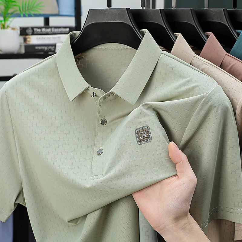 

High quality brand men's short sleeve polo shirt summer fashion new badge custom design top comfortable casual business T-shirt