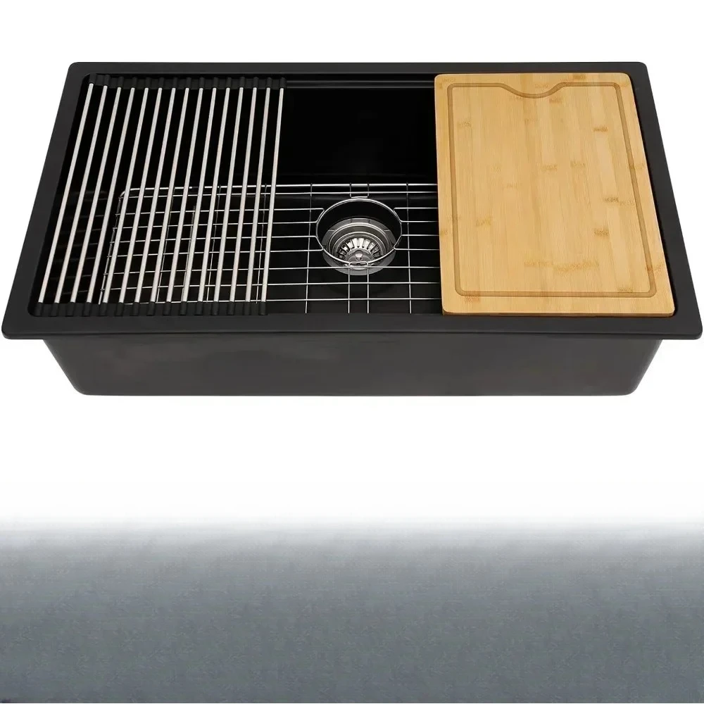 

# Для кухонной мойки размером 33 x 19 дюймов с аксессуарами, классическая кварцевая кухонная мойка под столешницей с одной чашей и