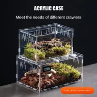 Reptile Acrylic Transparent Terrarium Breeding Box Turtle Cage Nano Arboreal Tarantula Enclosure Dearded Dragon Reptiles Habitat