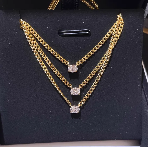 real 18k gold cuban chains diamond necklaces for women karat gold choker necklace