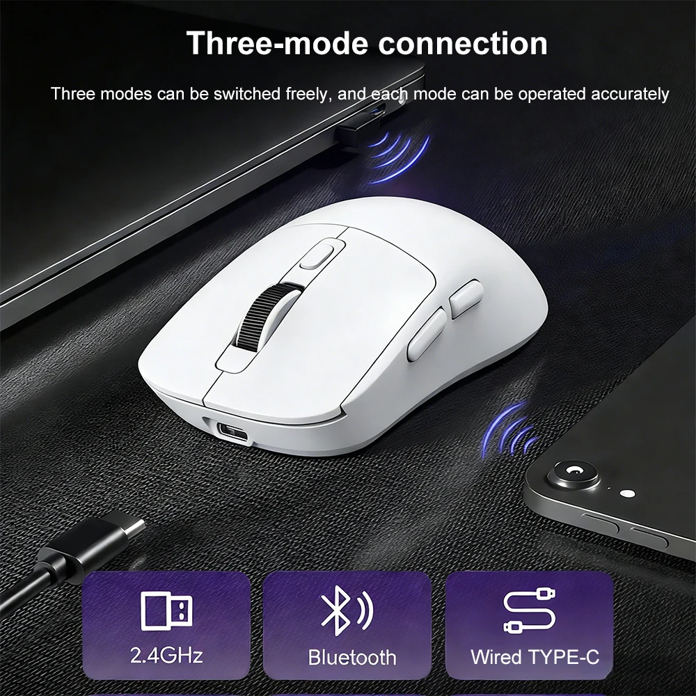 

Мышь KEBIDUMEI Tri-Mode (проводная/Bluetooth/2.4G беспроводная) 8000DPI 1000Гц, игровая мышь, Bluetooth-мышь, перезаряжаемая мышь, бесшумная мышь