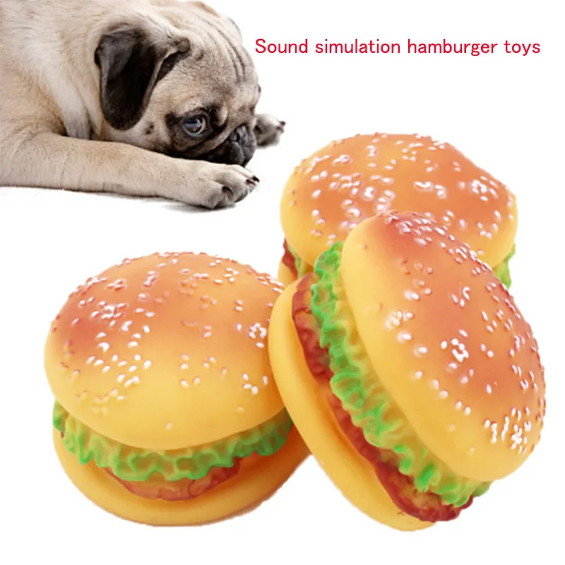 Speelgoed Voor Hond Simulatie Hamburger Vormige Pet Dog Speelgoed Grappig Klinken Squeak Speelgoed Voor Honden Katten Training Spelen Kauwen Fidget speelgoed