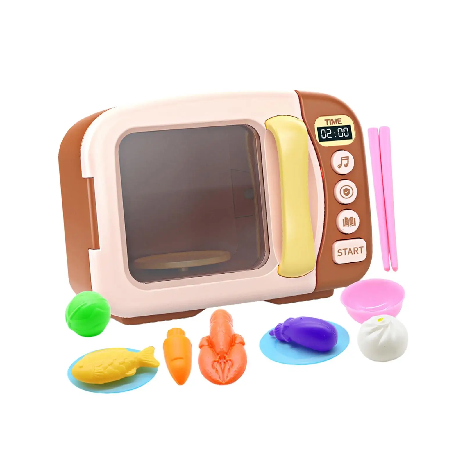Kids Microwave Oven Toys with Lights and Sounds for Girls Boys Children Kids Coffee