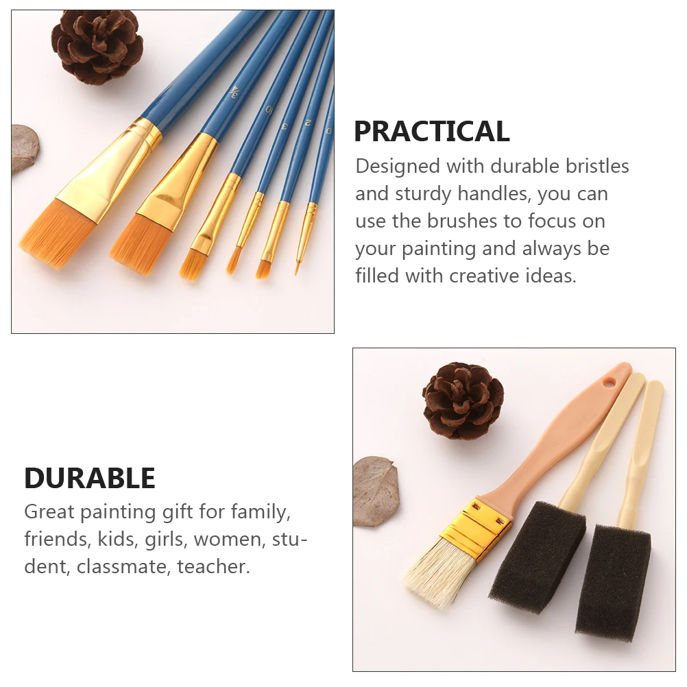 

25 Pcs Oil Painting Brush Set Miniature Students Art Horse Hair Useful Tools Watercolor