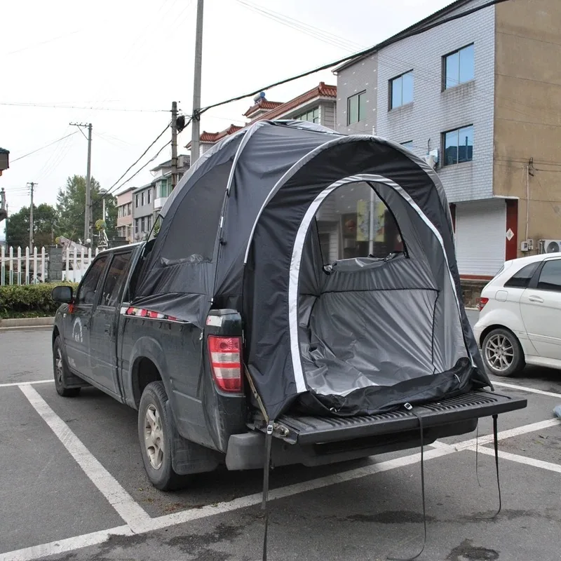 170Cm High Truck Bed Tent Waterproof Pickup Car Tailgate Double Layers Self-driving Outdoor Camping 210D Oxford Silver Coated